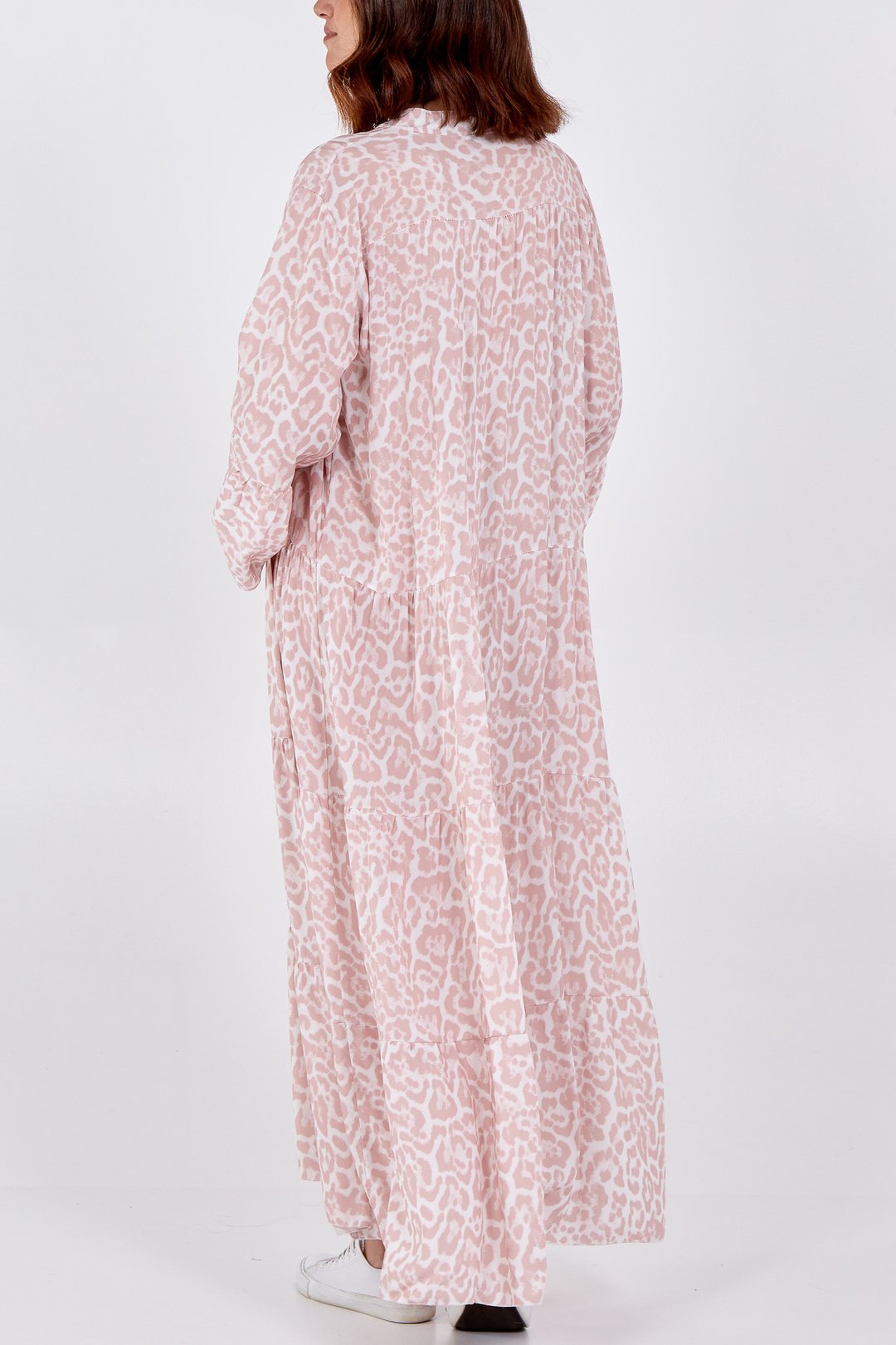 Pauseology bold print 3/4 sleeve comfortable clothing women menopause stylish cool lightweight smock dress tiered dress italian made maxi cascade holiday dress