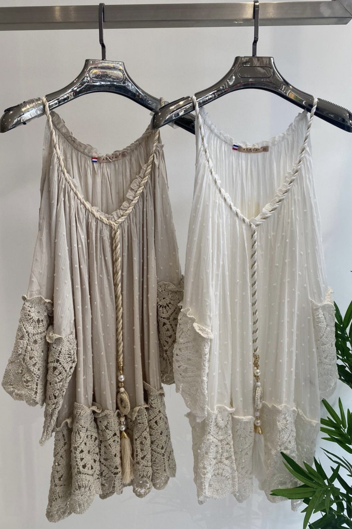 Pauseology cotton boho chic cold shoulder versatile comfortable clothing women menopause stylish cool lightweight cotton white cappucino